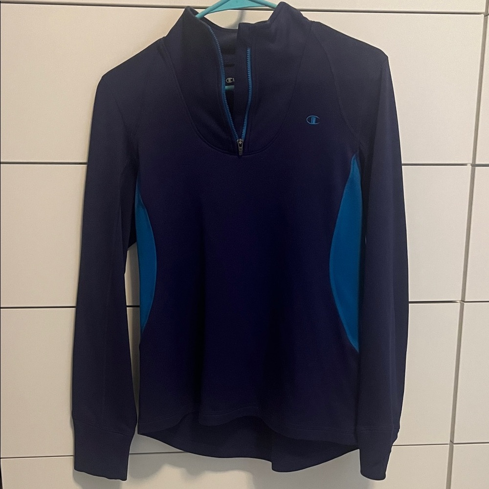 Champion Navy Pullover with Teal Side Panels